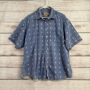 Woolrich Blue Button Down Shirt with Pattern
